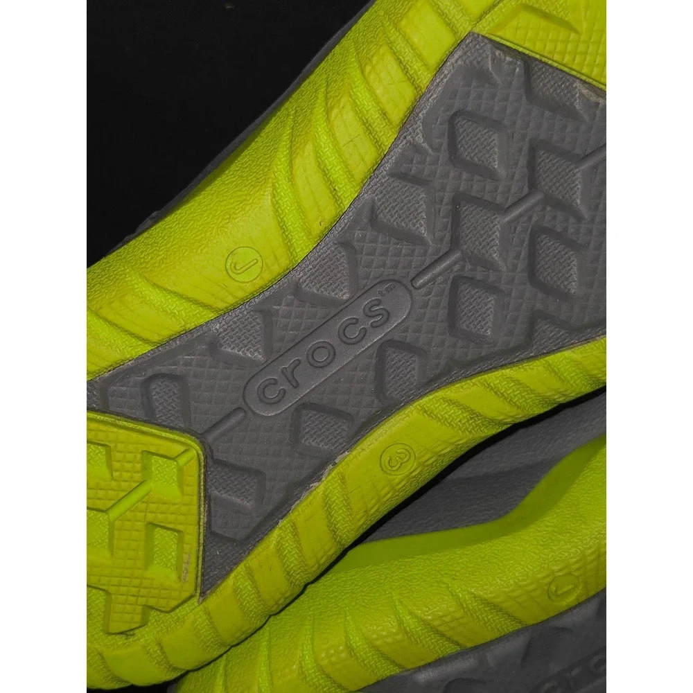 Kids Crocs Water Shoes Sandals Gray Lime‎ Green Size J3 Clogs
